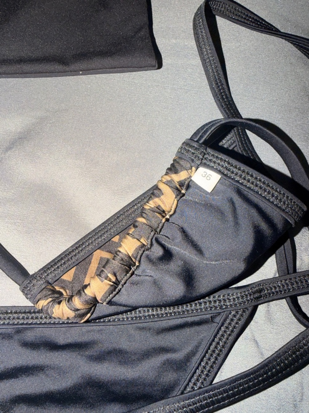 Fendi Brown & Black FF Logo Triangle Bikini Set - Picture 2 of 4